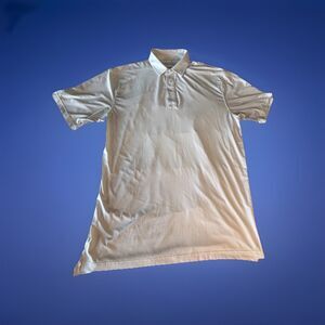 Straight Down Polo XL White Golf Performance Short Sleeve Crest Logo